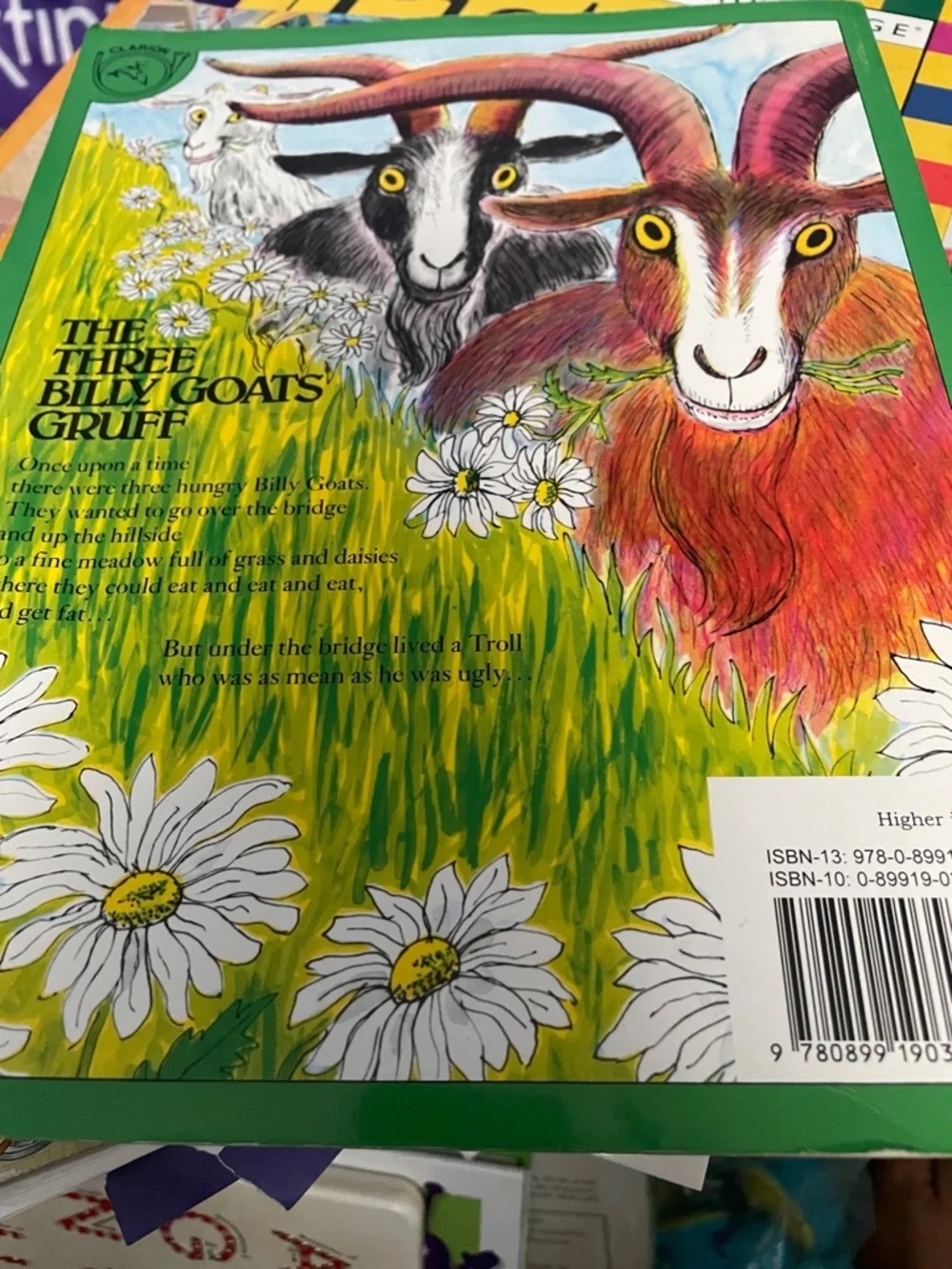 The Three Billy Goats Gruff by Paul Galdone - Colorful Goats Illustrated Cover